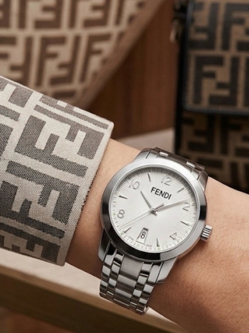 Authentic Fendi luxury designer stainless steel watch